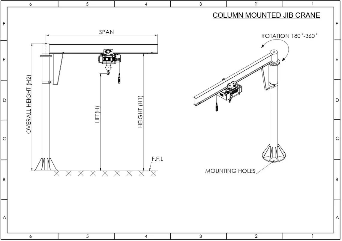 Column Mounted jib Crane