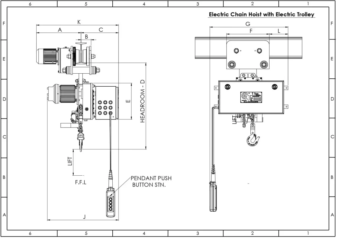 Electric Chain Hoist with electric trolley